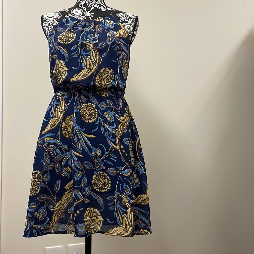 Cals Blue Floral Sleeveless dress/Size:S